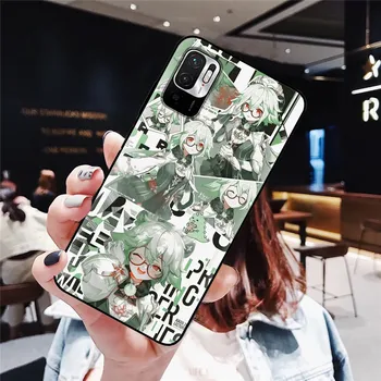 Genshin Vplyv Anime Silikónové Telefón puzdro Pre Xiao Mi 10 TON Lite 10 Ultra Redmi Poznámka 9S 7 8 9 Pro 8T 9C Poco X3 Black Shell Kryt