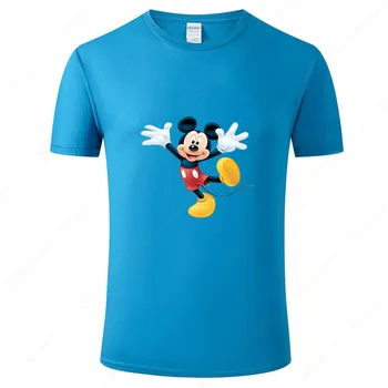 Disney Mickey Mouse Lete pánske Módne Dámy Potlačené Bavlnené tričko Dámske Ležérne-Krátke rukávy Streetwear 2021