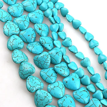 Umelý Kameň je Obloha Modrá Turquoises Howlite Láska Srdce Voľné Dištančné Osiva Kamene, Perly DIY Náramky, Náhrdelník Šperky Zistenia
