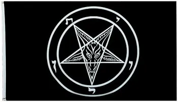 Doprava zadarmo Baphomet cirkvi SATANA vlajky 5 ft * 3 ft - Rytieri Templar Satan pentagram vlajka