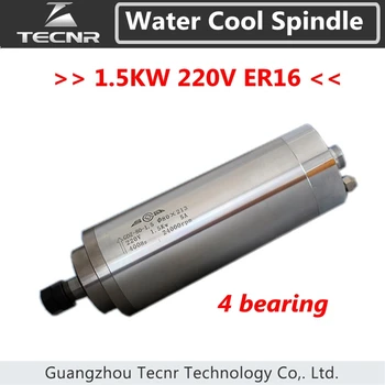 Dlhšie 1.5 KW vodou chladený kotúč 80MM 220V ER16 s 4 ložisko 213mm dĺžka