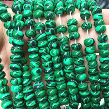 9 tvar zelená syntetické žily malachit calaite kameň abacus barrle ryža kocka obdĺžnik mince oválne voľné korálky šperky 15