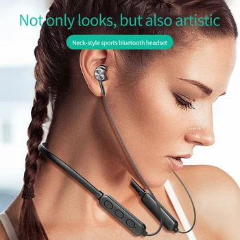 Bezdrôtový Bluetooth-kompatibilné Magnetické Headset Športové Slúchadlá In-Ear Smart Slúchadlá Krku Namontované Vodotesné Mini Smart Slúchadlá