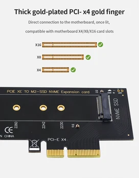 TISHRIC Jeden Port M2 NVME do PCIE 4X PCIE Adaptér Doska XE, ABY M2 SSD NVME Rozširujúca Karta PCI-E 4X/8X/16X Všeobecne