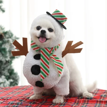 Zábavný Pes, Pet Srsť Psa Vianočné Domáce Zvieratá, Oblečenie, Mačka, Kostýmy, Jesenné A Zimné Stojí Snehuliak Kostým