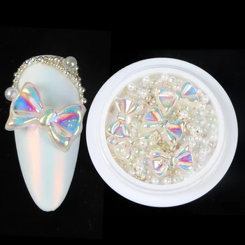 3D Luky Nechtov Kamienkami Pre Nail Art Dekorácie AB Zmiešať Pearl Farebné Kryštály Drahokamy Luxusné Prívesky, Šperky Kawaii Príslušenstvo
