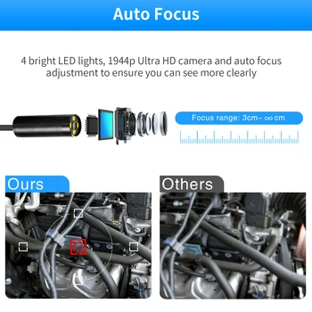5MP Auto Focus Endoskopu Android tablet 12.1 mm Borescope Mini Podvodná Rybárov Kamera pre Rybárske Video Kamery