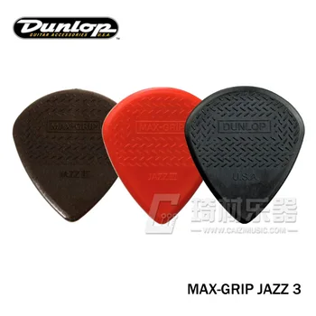 Dunlop Nylon Max Grip Jazz III Uhlíkových Vlákien Flatpick Gitara Vybrať 
